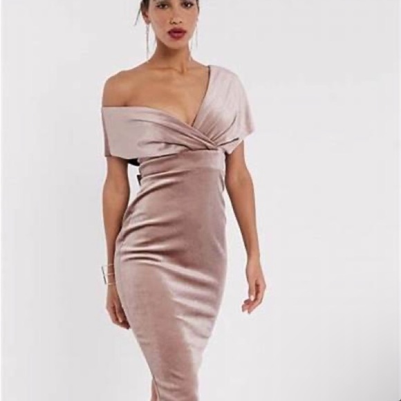 ASOS | Dresses | Asos Design Velvet Midi Pencil Dress Nwt | Poshmark